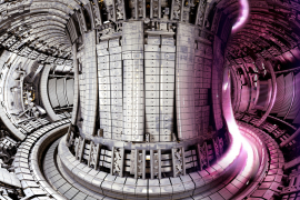 Joint European Torus (JET) with a photo of the plasma overlaid